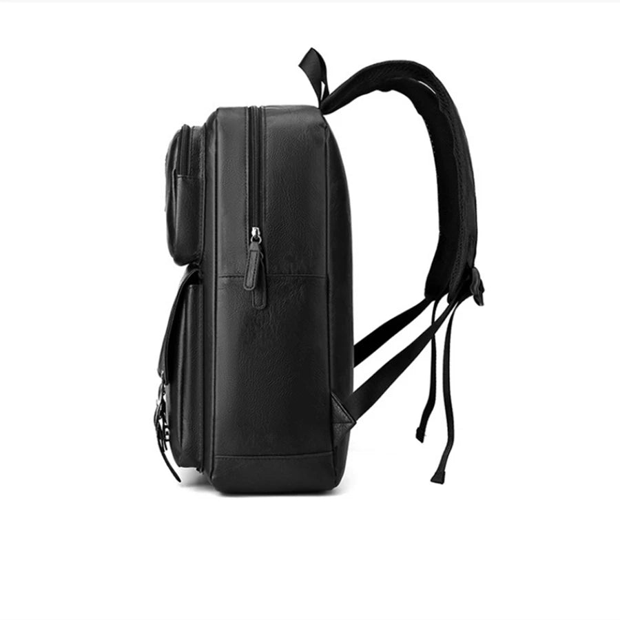 Mochila Masculina de Couro PU Elegante e Funcional