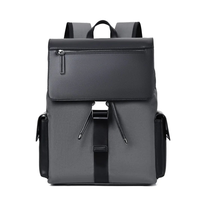 Mochila de Couro Masculina com Grande Capacidade e Estilo Clássico