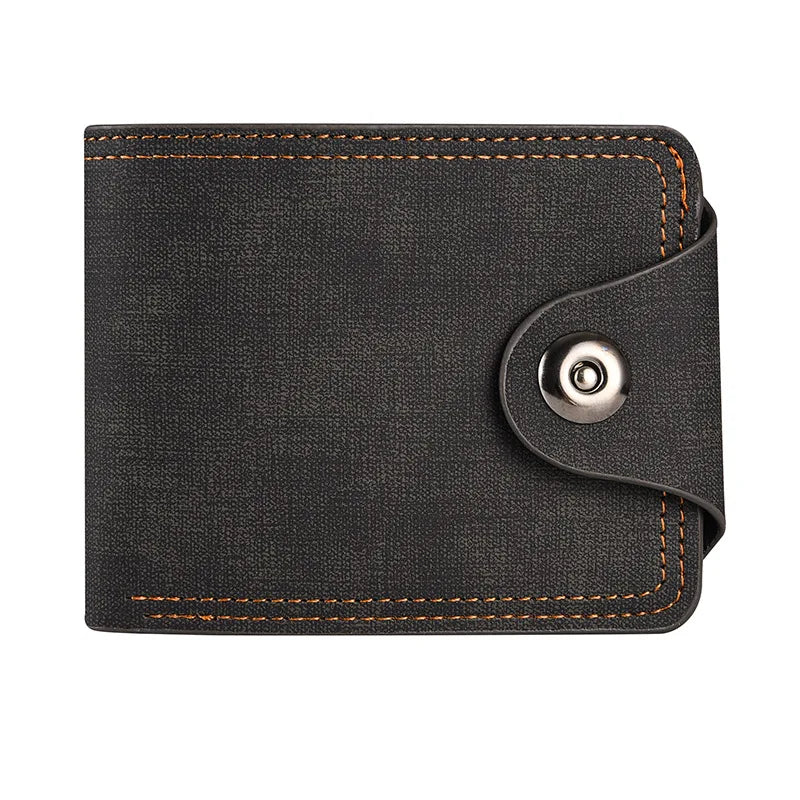 Carteira Masculina Vintage de Couro PU Slim Multifuncional
