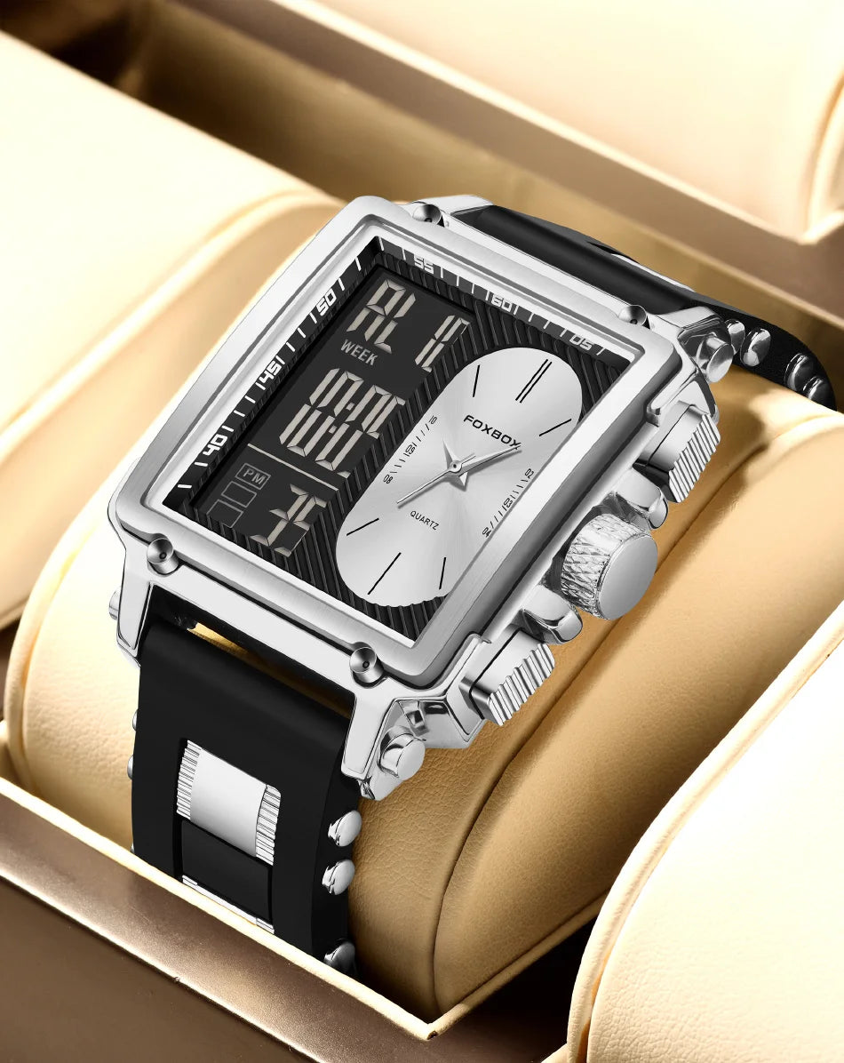 Relógio Masculino Foxbox Cronógrafo Luxo à Prova D'Água