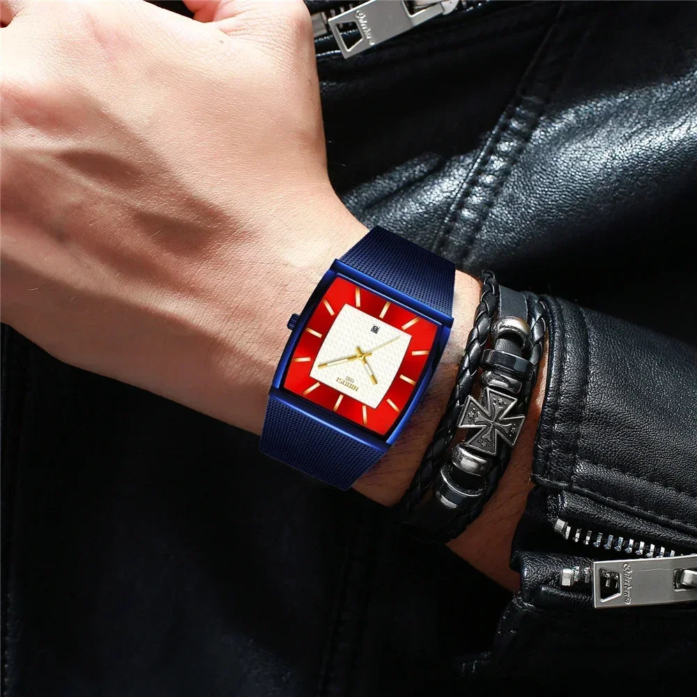 Relógio Masculino NIBOSI Luxo Aço Inoxidável