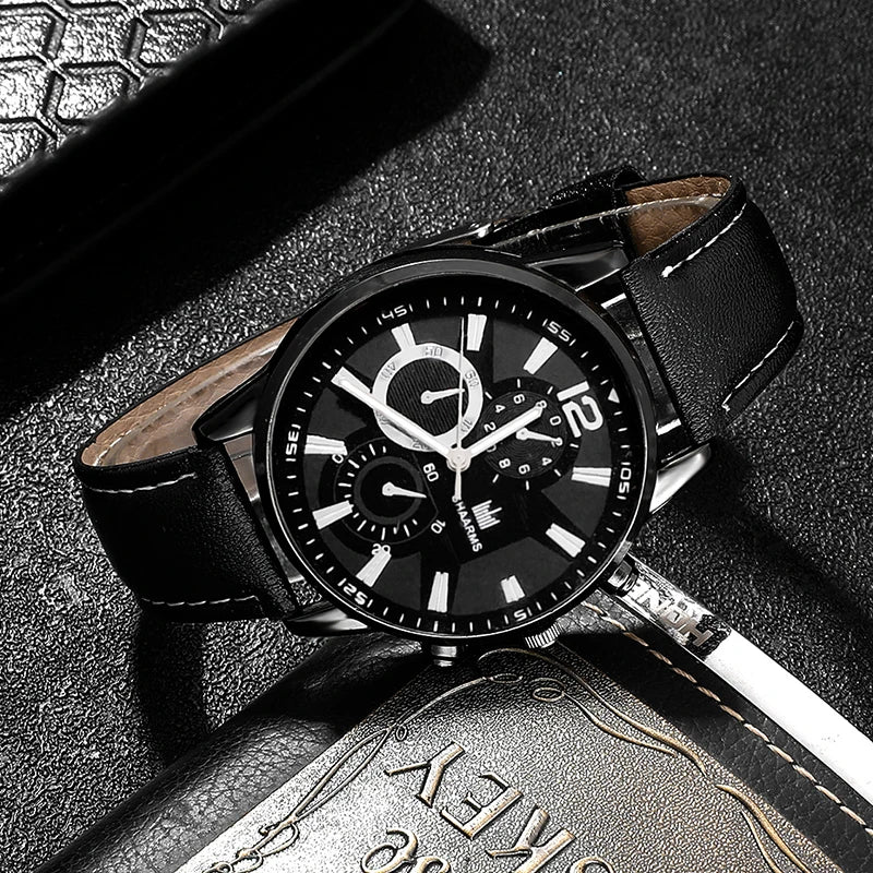 Relógio Minimalista Casual Quartzo Pulseira de Couro