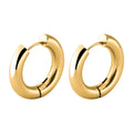 Brincos de argola de aço inoxidável para homens e mulheres, brinco redondo, jóias hipérbole, preto, prata, cor dourada, tom, tamanho grande, 10-20mm, 1 par