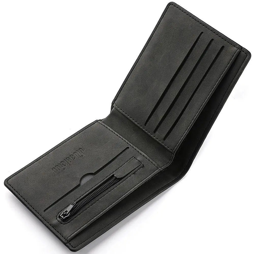 Carteira Masculina Elegante em Couro PU com Grande Capacidade
