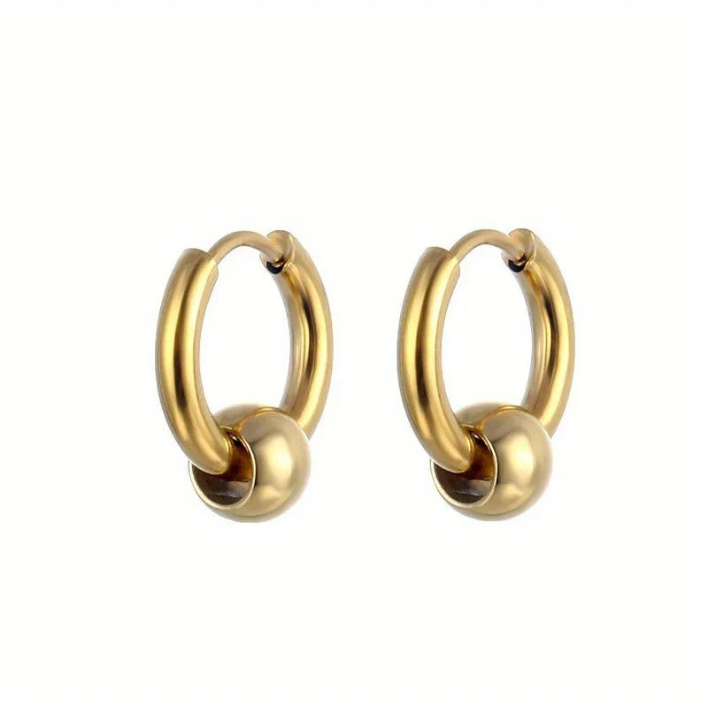 Brincos de Argola Unissex em Aço Inoxidável - Estilo Punk