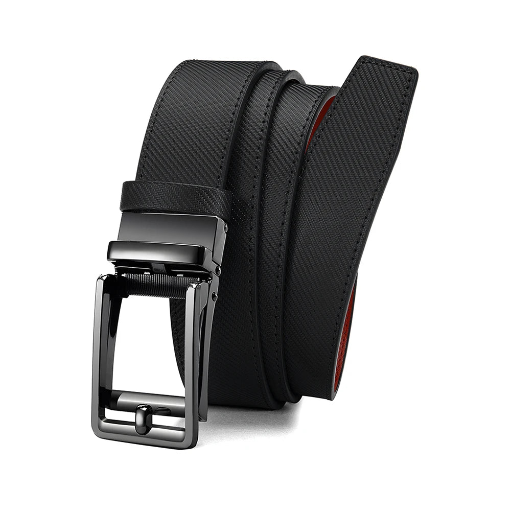 Cinto Masculino de Couro com Fivela Deslizante Elegante