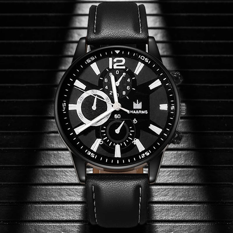 Relógio Minimalista Casual Quartzo Pulseira de Couro