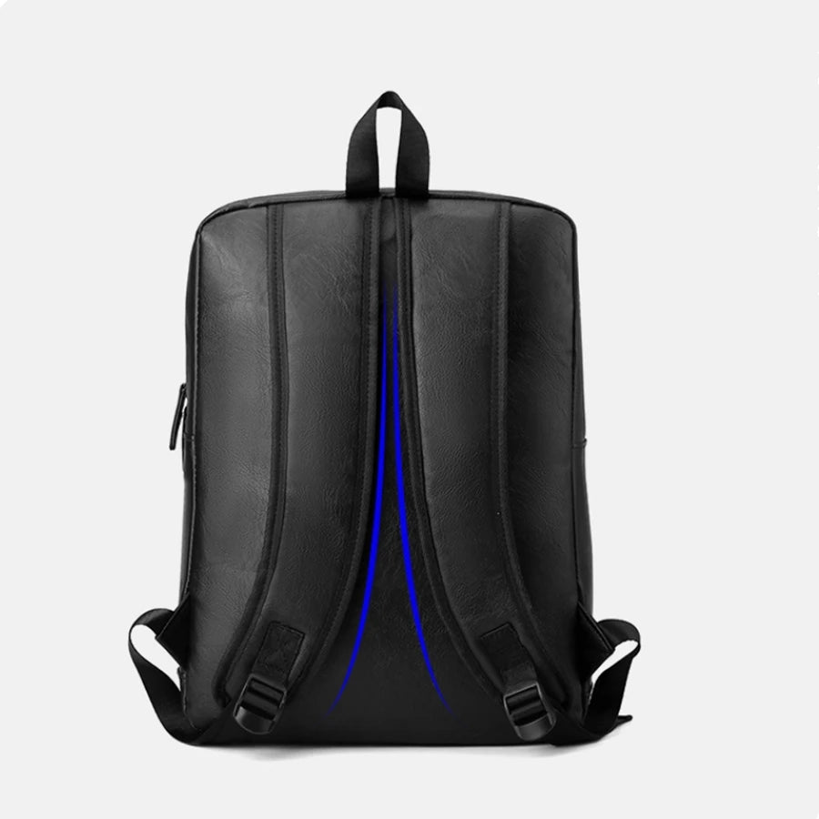 Mochila Masculina de Couro PU Elegante e Funcional