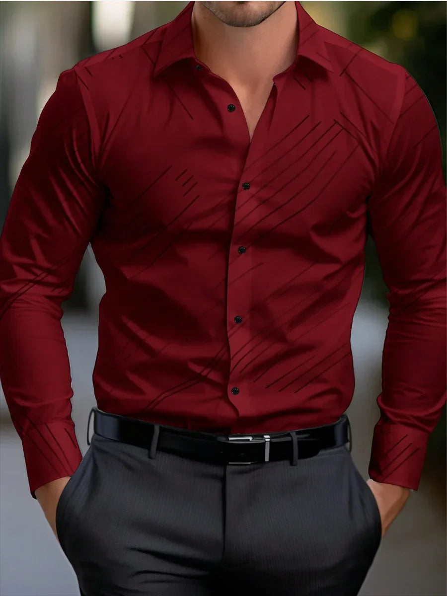 Camisa Masculina Listrada Elegante