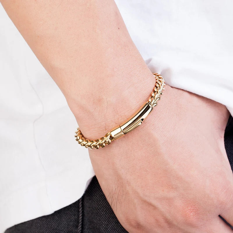Pulseira de Corrente Elo Cubano,Pulseiras Homem-Loja Melanio