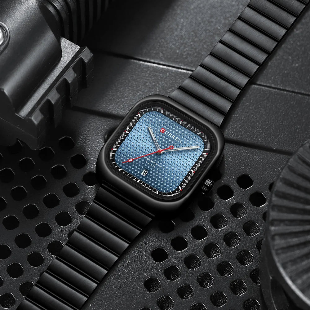Relógio Masculino Curren Quartz Square com Data Automática