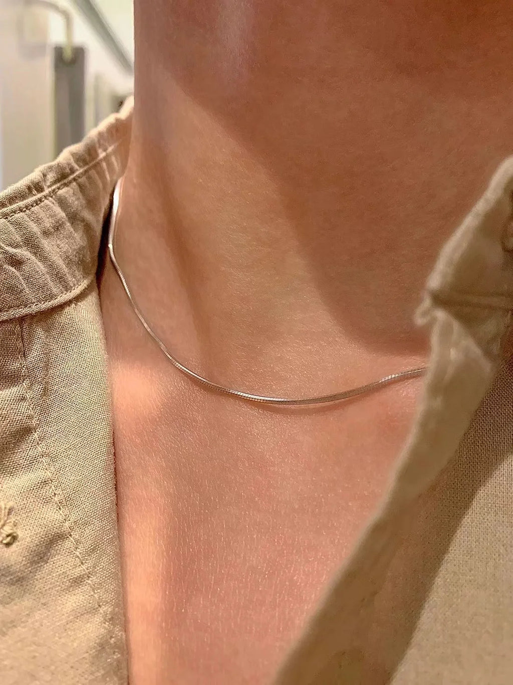Colar Masculino de Aço Inoxidável Estilo Cobra