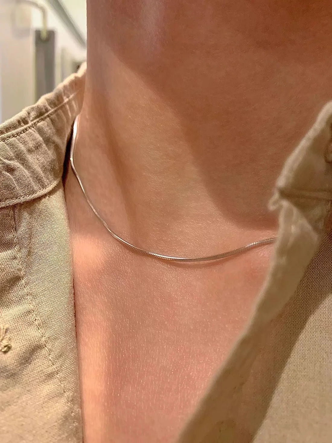Colar Masculino de Aço Inoxidável Estilo Cobra
