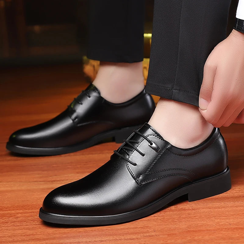 Sapatos Casuais Masculinos de Couro Elegante