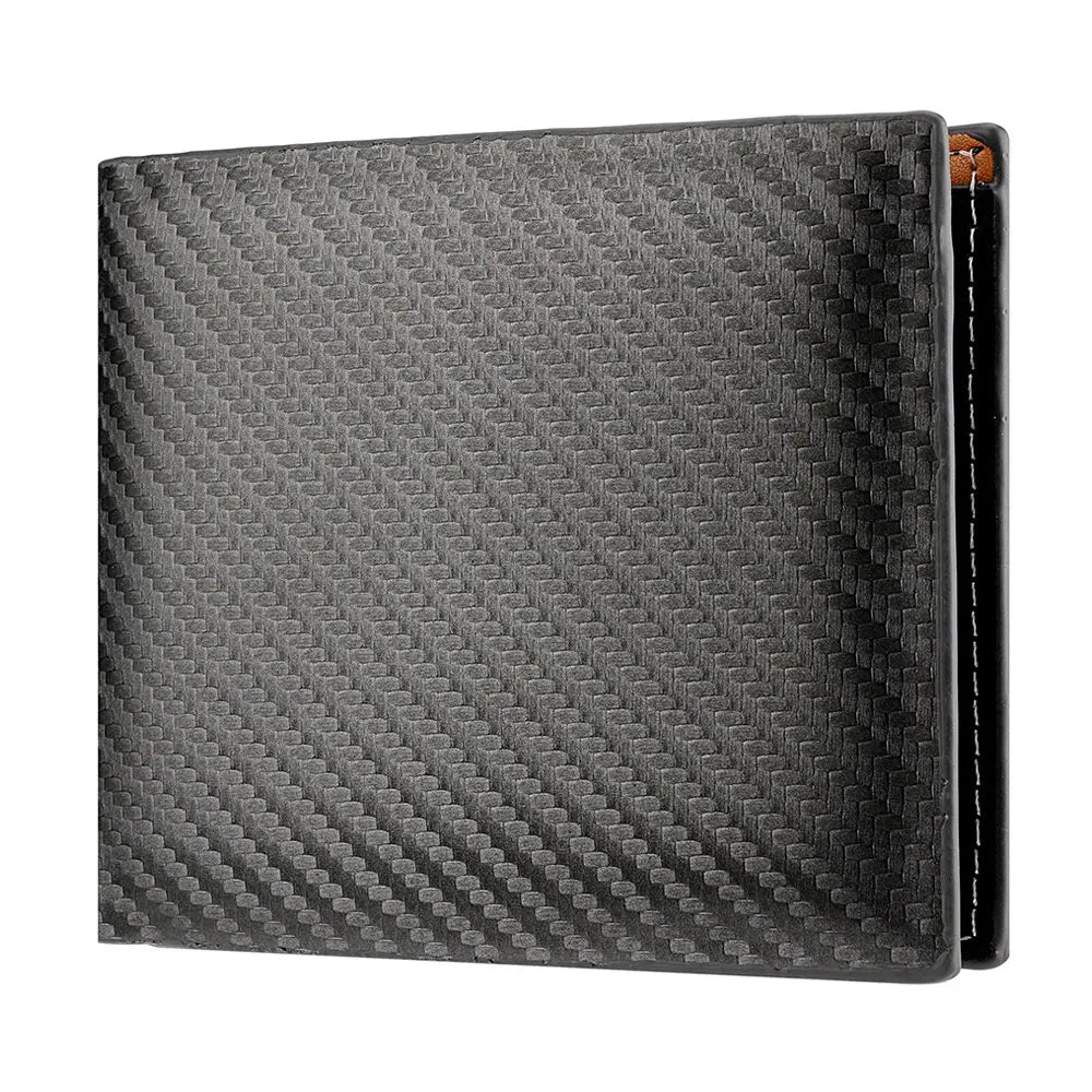 Carteira Masculina de Fibra de Carbono com Zíper Integrado