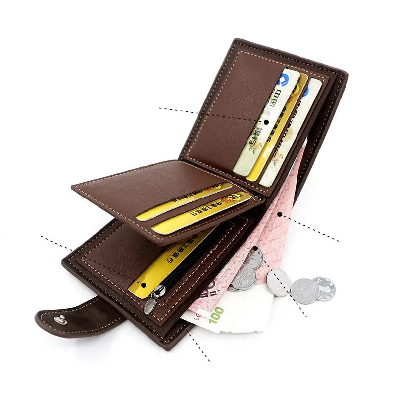 Carteira Masculina Slim de Couro PU - Elegância Compacta