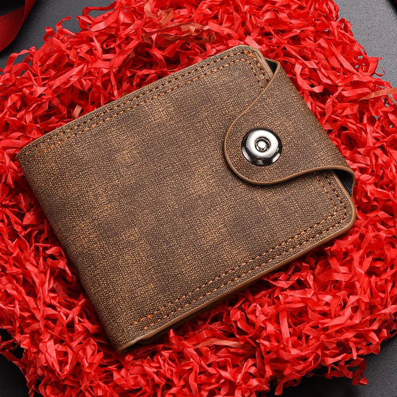 Carteira Masculina Vintage de Couro PU Slim Multifuncional