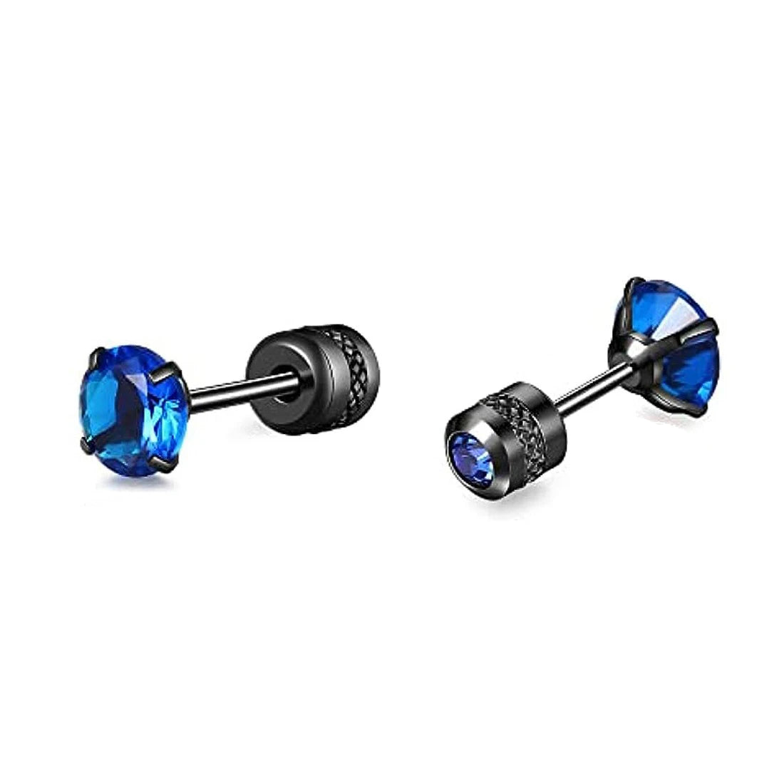 Brincos Masculinos de Aço Inoxidável com Zircão - Conjunto Hipoalergênico