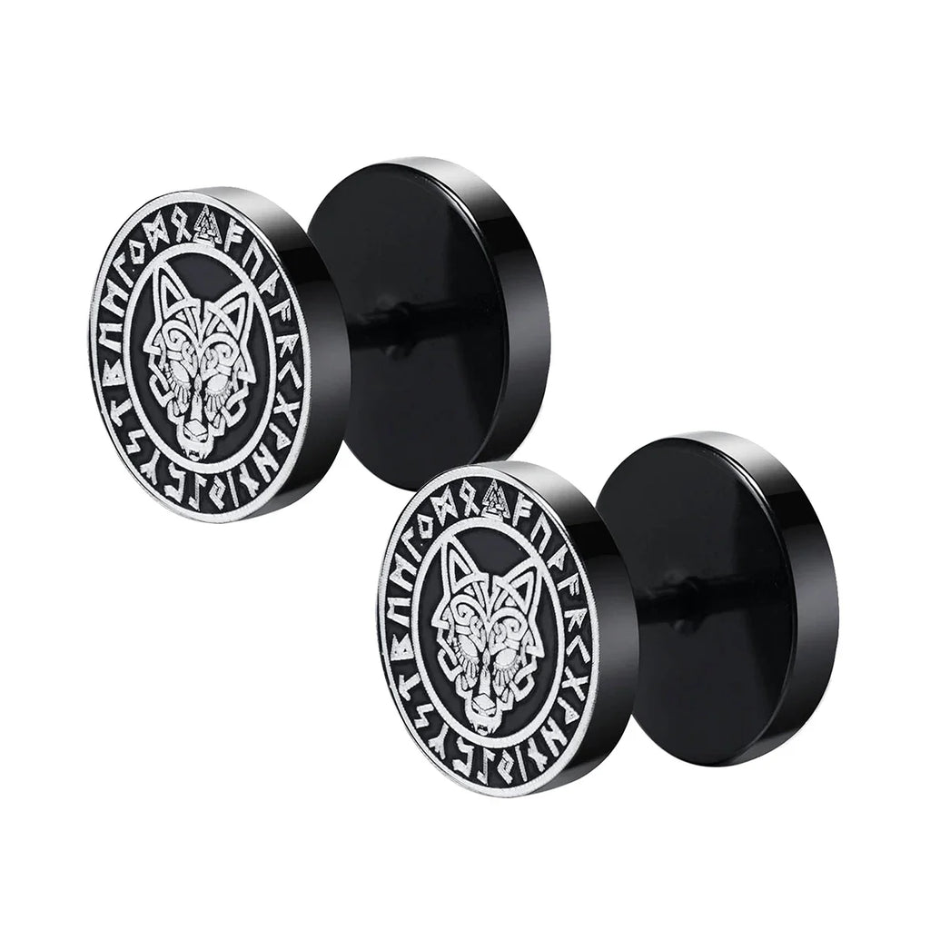 Brincos Viking Gótico Nórdico em Aço Inoxidável