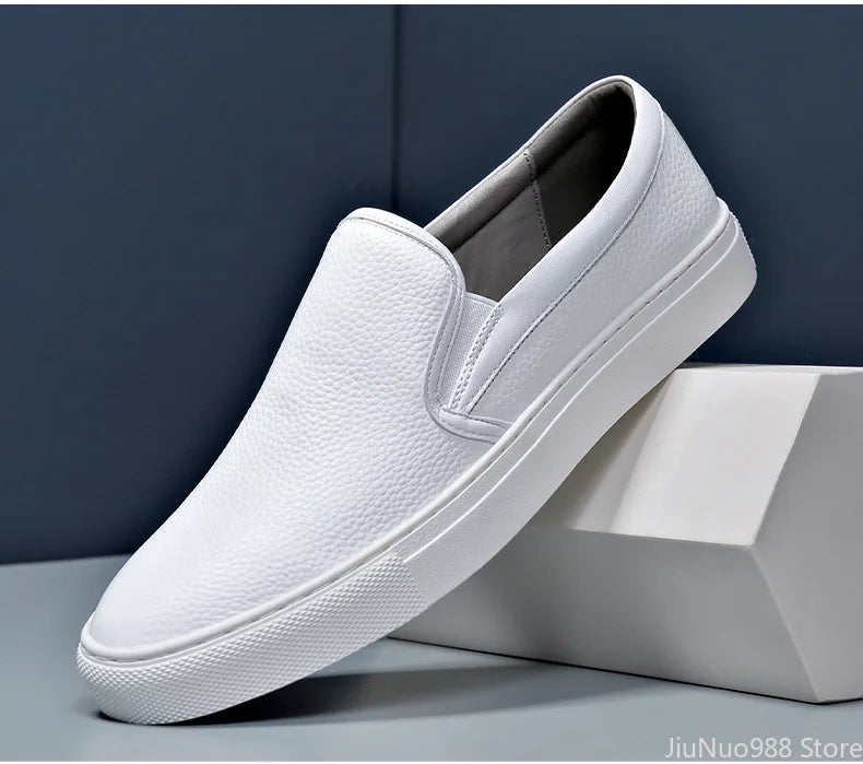 Mocassins Masculinos de Couro Genuíno Slip-On Elegantes