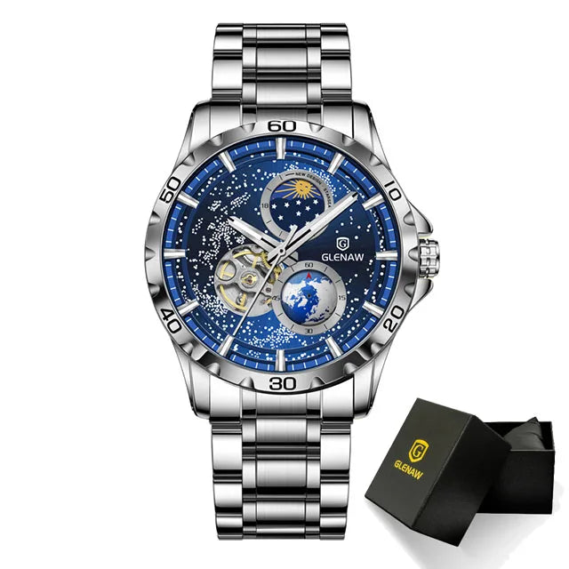 Relógio Mecânico Automático Masculino Glenaw Sky