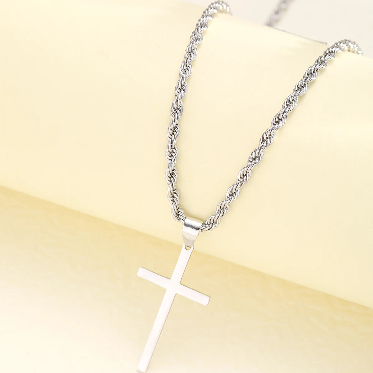 Novo aço inoxidável cruz pingente colar para homens mulheres minimalista cor de ouro jóias masculino feminino colares gargantilhas presentes 2024