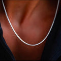 Colar Masculino Hip Hop Aço Inoxidável 1.2mm Prata