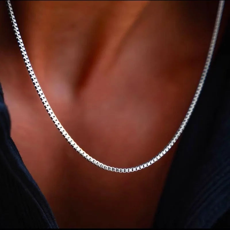 Colar Masculino Hip Hop Aço Inoxidável 1.2mm Prata