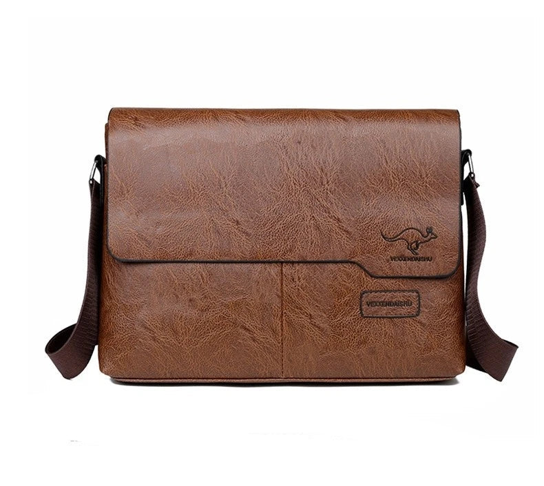 Bolsa Masculina de Couro PU para Negócios e Estilo