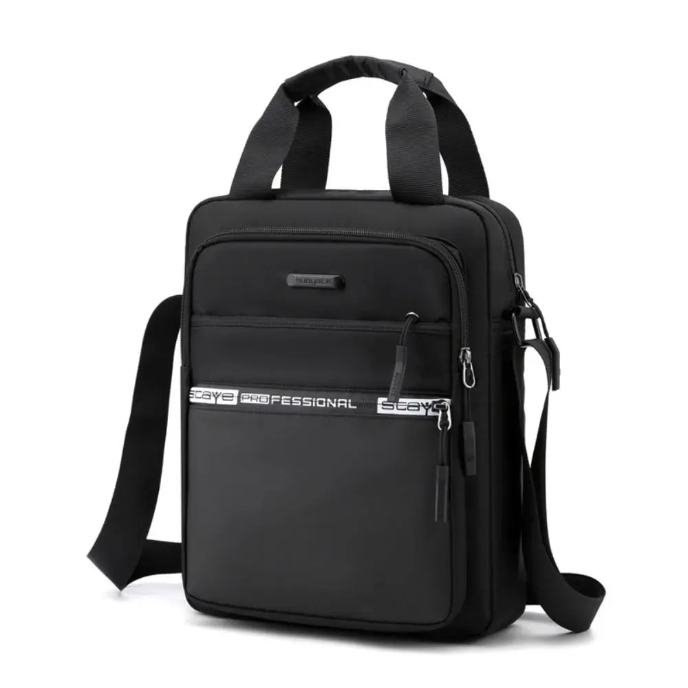Bolsa de ombro de negócios masculina, grande capacidade, pano Oxford, impermeável, multifuncional, casual, monocromática, alta qualidade, moda