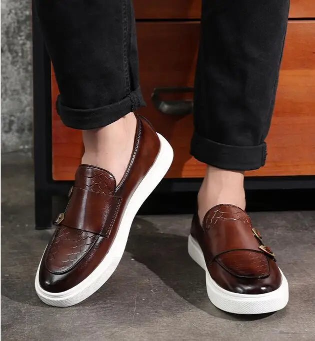 Sapato Social Masculino Monk em Couro,Sapato Social Masculino em Couro-Melanio