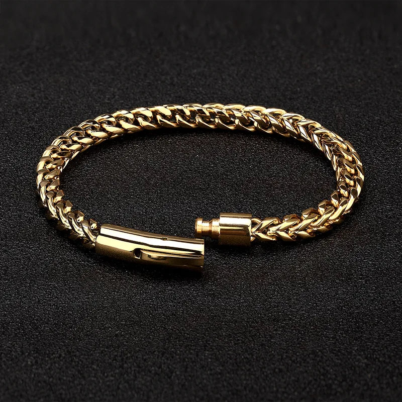 Pulseira de Corrente Elo Cubano,Pulseiras Homem-Loja Melanio