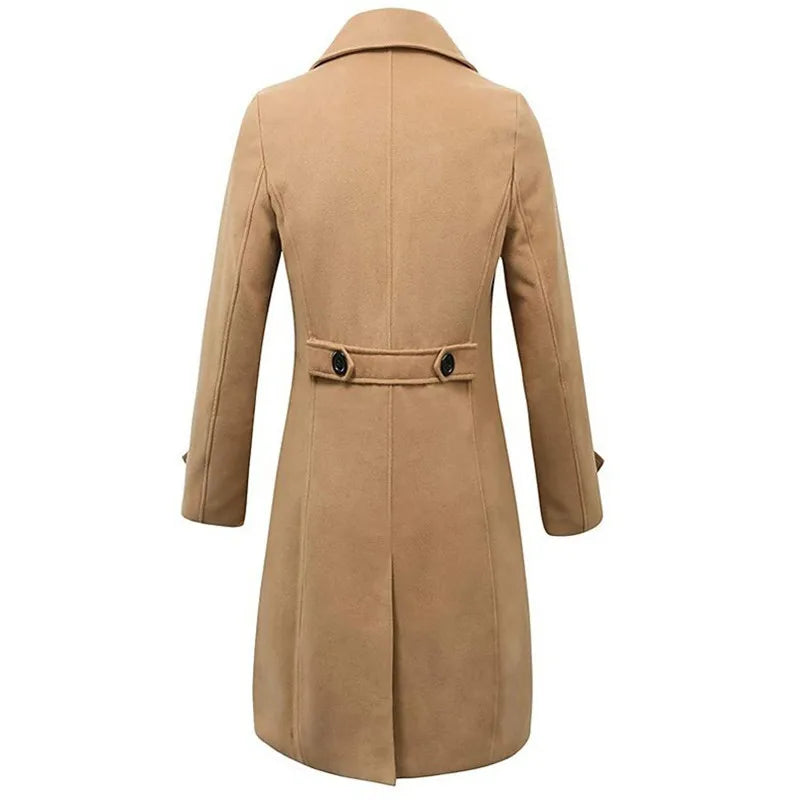 Casaco Masculino Duplo Breasted de Lã - Elegância e Estilo