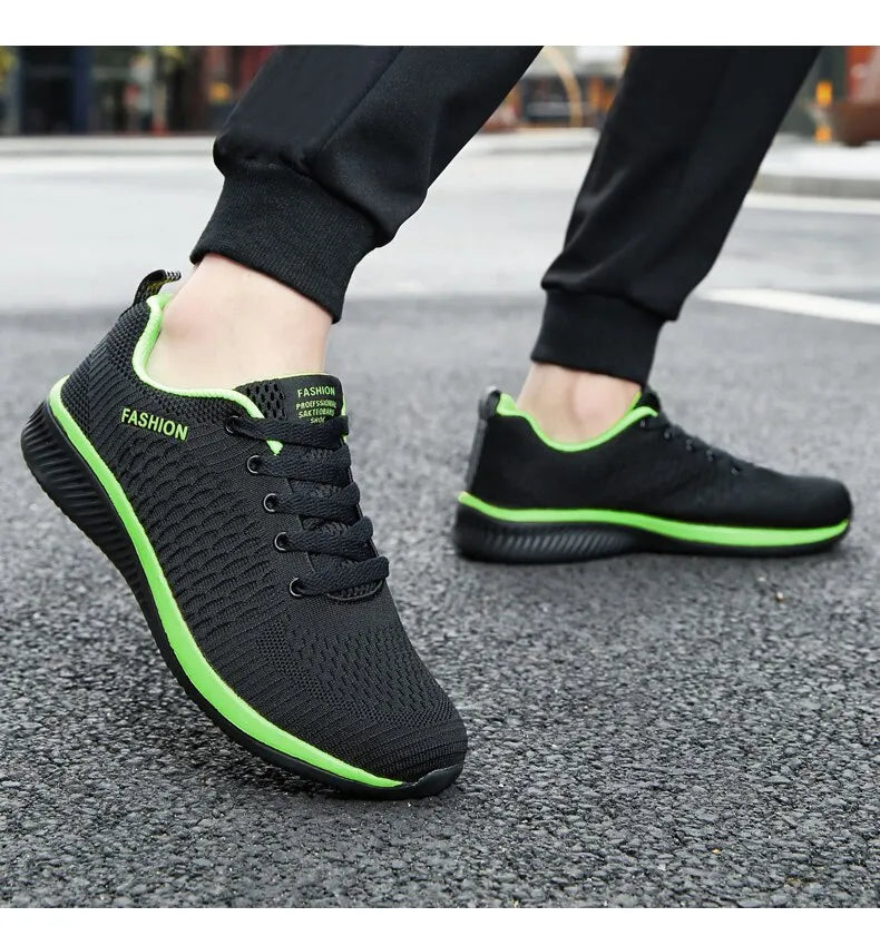 Tênis de Corrida Masculino Verde Preto-Exado