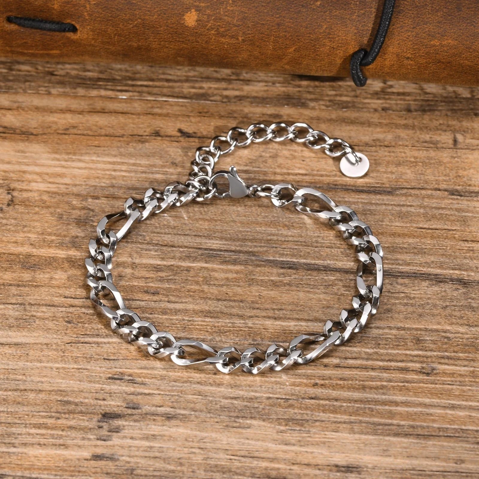 Pulseira Figaro Masculina em Aço Inoxidável - Estilo Clássico