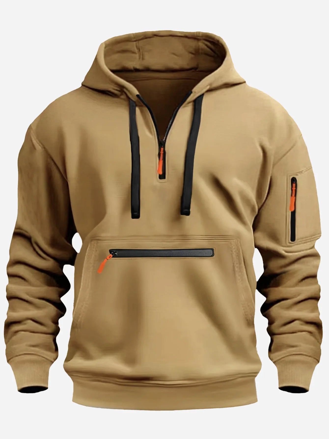 Camisola Masculina de Velo Militar com Zíper - Estilo e Conforto