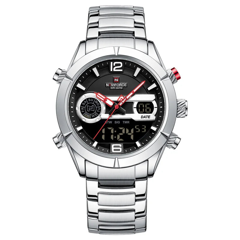 Relógio Esportivo de Luxo Naviforce Masculino à Prova d'Água