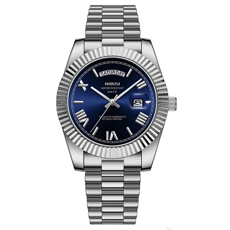 Relógio Masculino Quartzo Azul prateado- Melanio