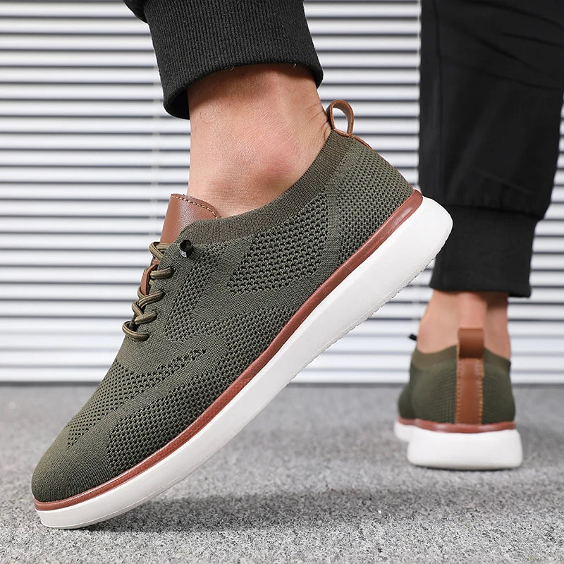 Sapatos Masculinos de Malha Leves e Confortáveis