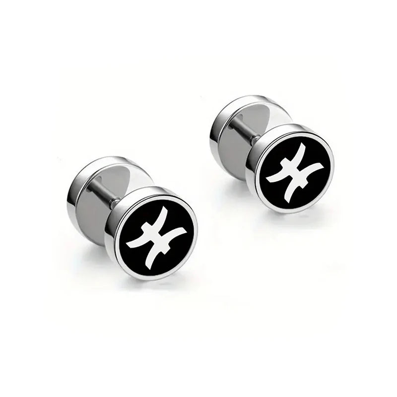 Brincos Masculinos de Aço Inoxidável com Constelações