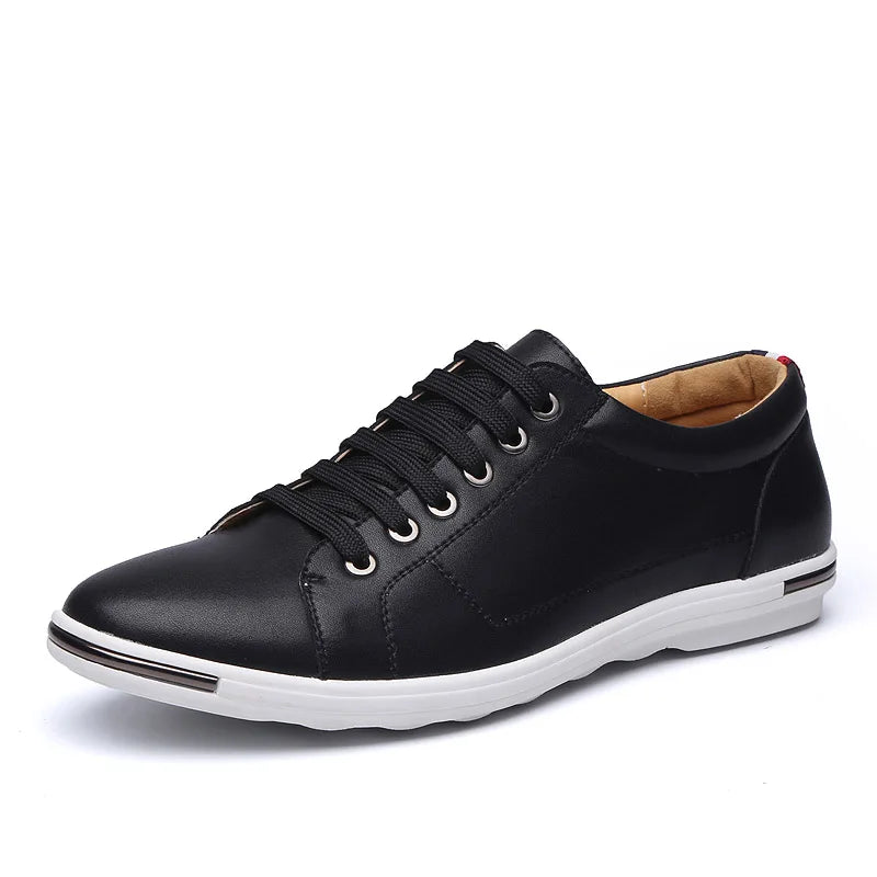 Tenis Sapatenis Masculino Casual de Couro Leve Confortavel-Melanio 
