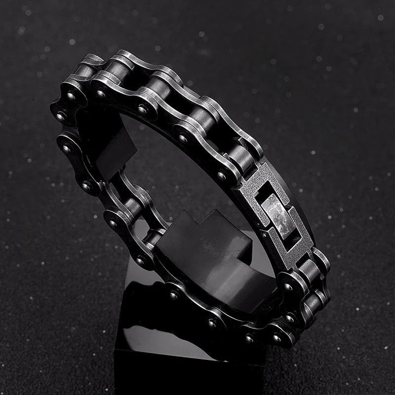 Pulseira MKENDN Punk Rock Corrente de Bicicleta 18k Ouro