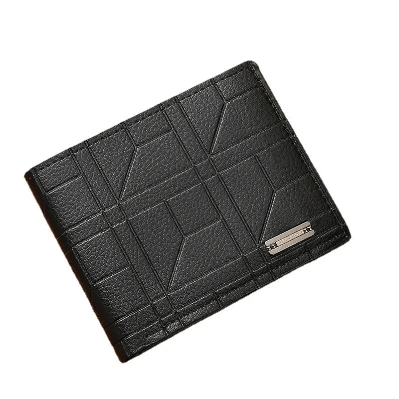 Carteira Masculina Minimalista de Couro PU Vintage