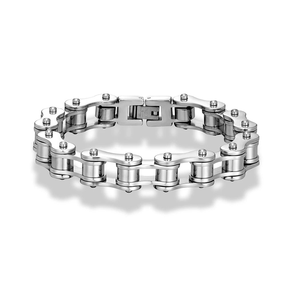 Pulseira MKENDN Punk Rock Corrente de Bicicleta 18k Ouro