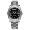 Relógio Masculino Quartzo Prata preto- Melanio
