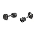 Brincos Masculinos de Aço Inoxidável com Zircão - Conjunto Hipoalergênico