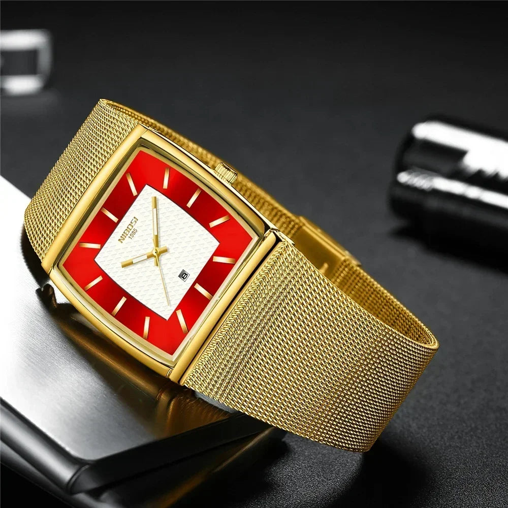 Relógio Masculino NIBOSI Luxo Aço Inoxidável