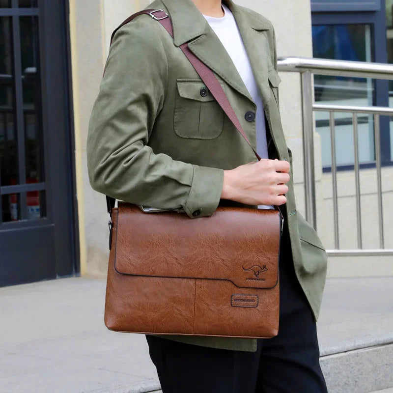 Bolsa Masculina de Couro PU para Negócios e Estilo