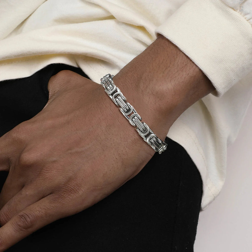 Pulseira Masculina Corrente Prateada- Melanio