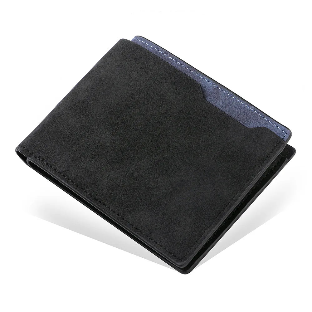 Carteira Masculina Slim de Couro PU Multifuncional